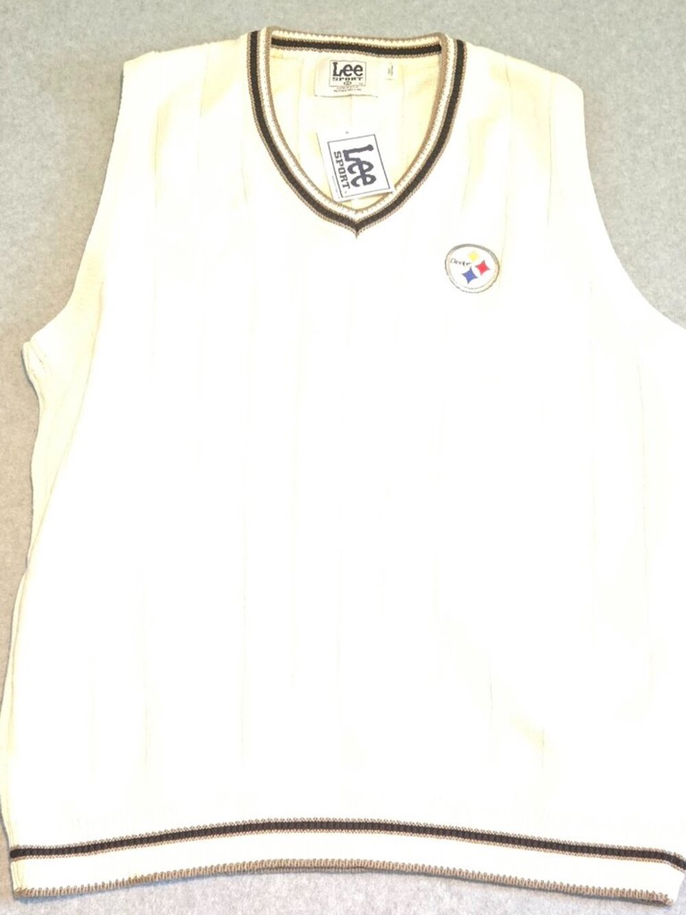Pittsburgh Steelers Sweater Vest Men's Size M Lee Sport Cable Knit NWT NFL
